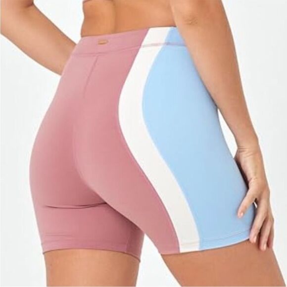 L*SPACE Make Waves Biker Shorts Rose & Light Blue Size S NWT - Picture 2 of 5